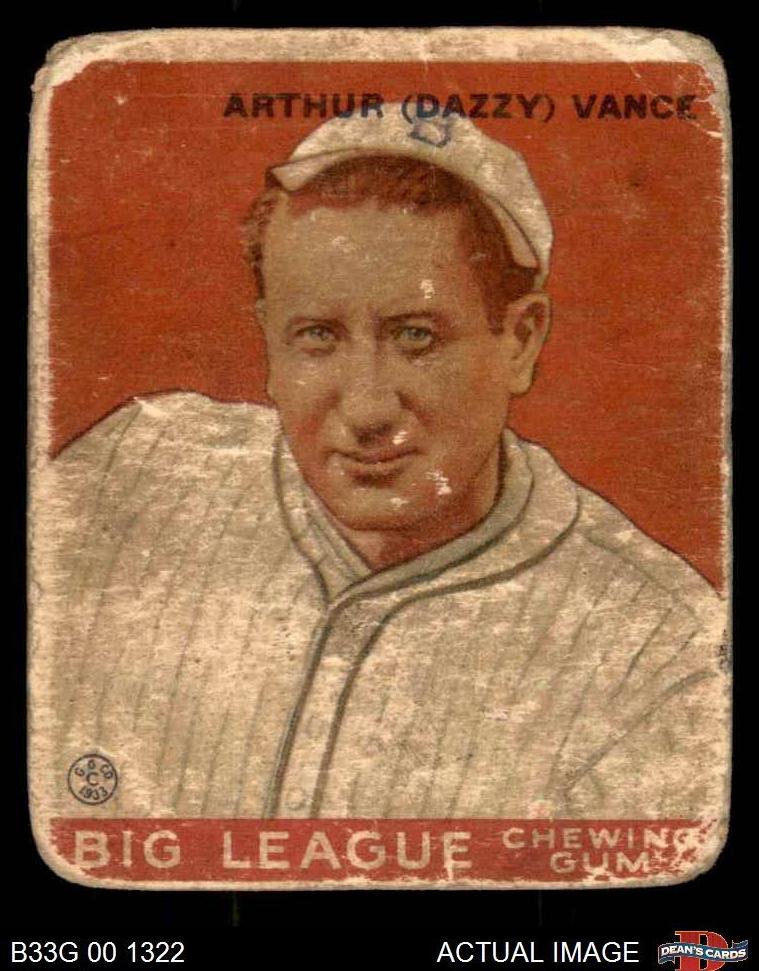 1933 R319 Goudey Baseball Dazzy Vance #2 PSA 6
