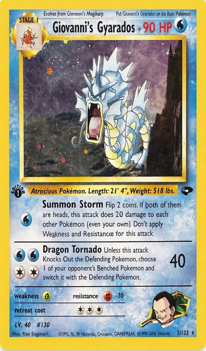 2000 Pokemon Gym Challenge 1st Edition Giovanni's Gyarados #5
