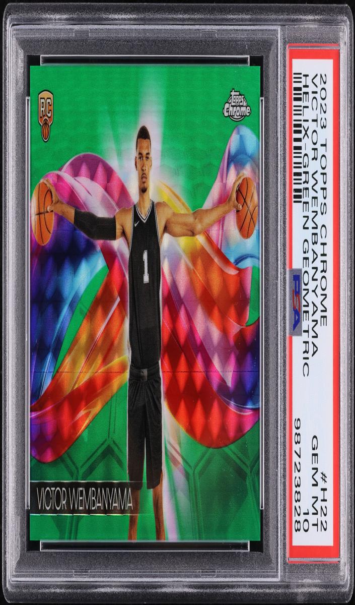 2023 Topps Chrome Basketball Green Geometric Victor Wembanyama #H-22 PSA 10