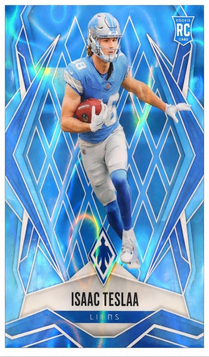 2025 Panini Phoenix Football Light Blue Lava Isaac TeSlaa #189