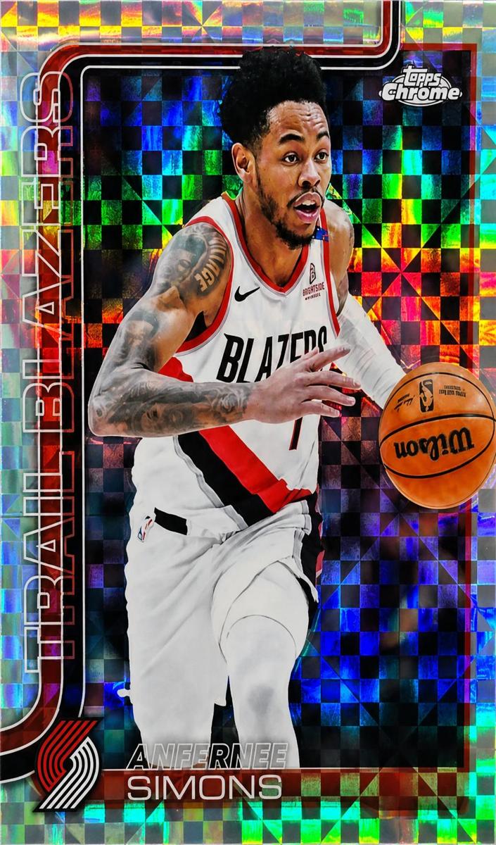 2025 Topps Chrome Basketball X-Fractor Anfernee Simons #122