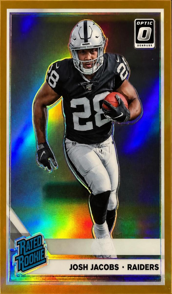 2019 Donruss Optic Football Orange Josh Jacobs #158 PSA 9