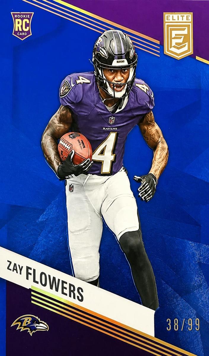 2023 Donruss Elite Football Blue Zay Flowers #200 PSA 9