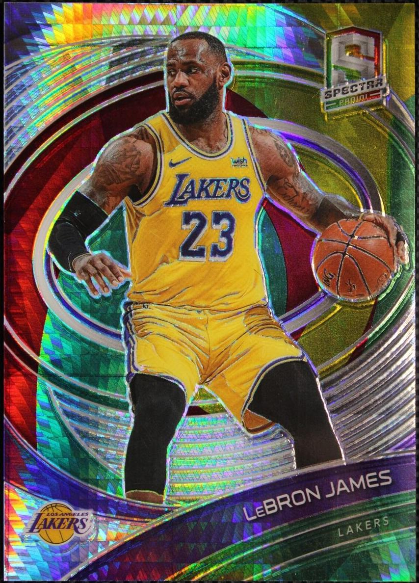 2020 Panini Spectra Basketball Asia Yellow Green LeBron James #81 PSA 8.5