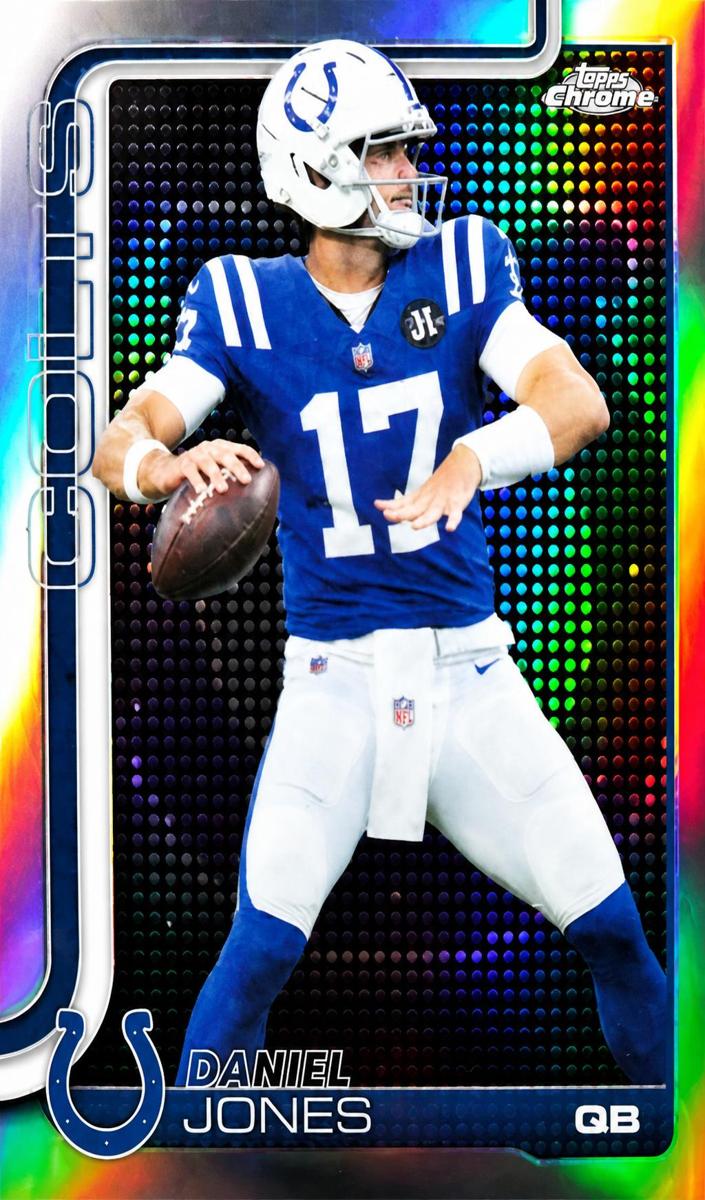2025 Topps Chrome Football Lightboard Logo Variation Daniel Jones #132