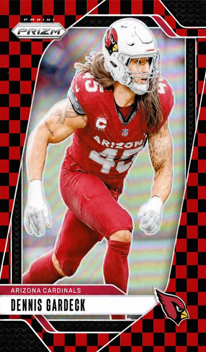 2024 Panini Prizm Football Black and Red Checker Dennis Gardeck #6