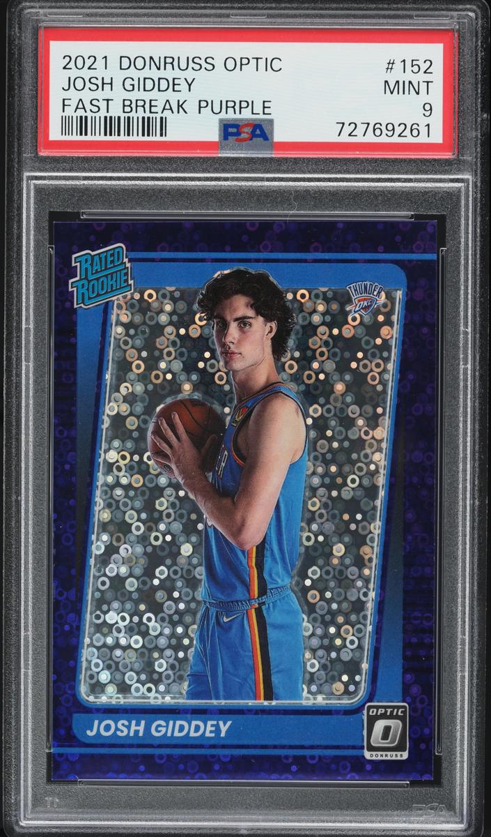 2021 Donruss Optic Basketball Fast Break Purple Josh Giddey #152 PSA 7.5