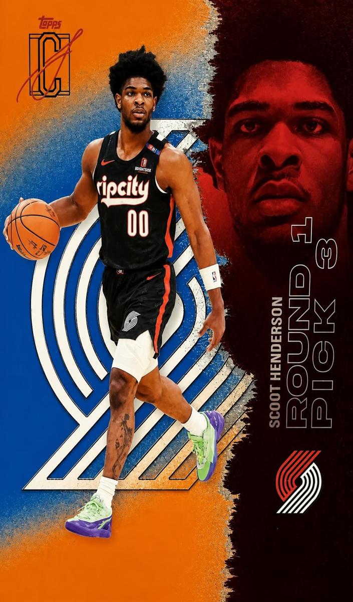 2025 Topps Signature Class Basketball Blue and Orange Scoot Henderson #75