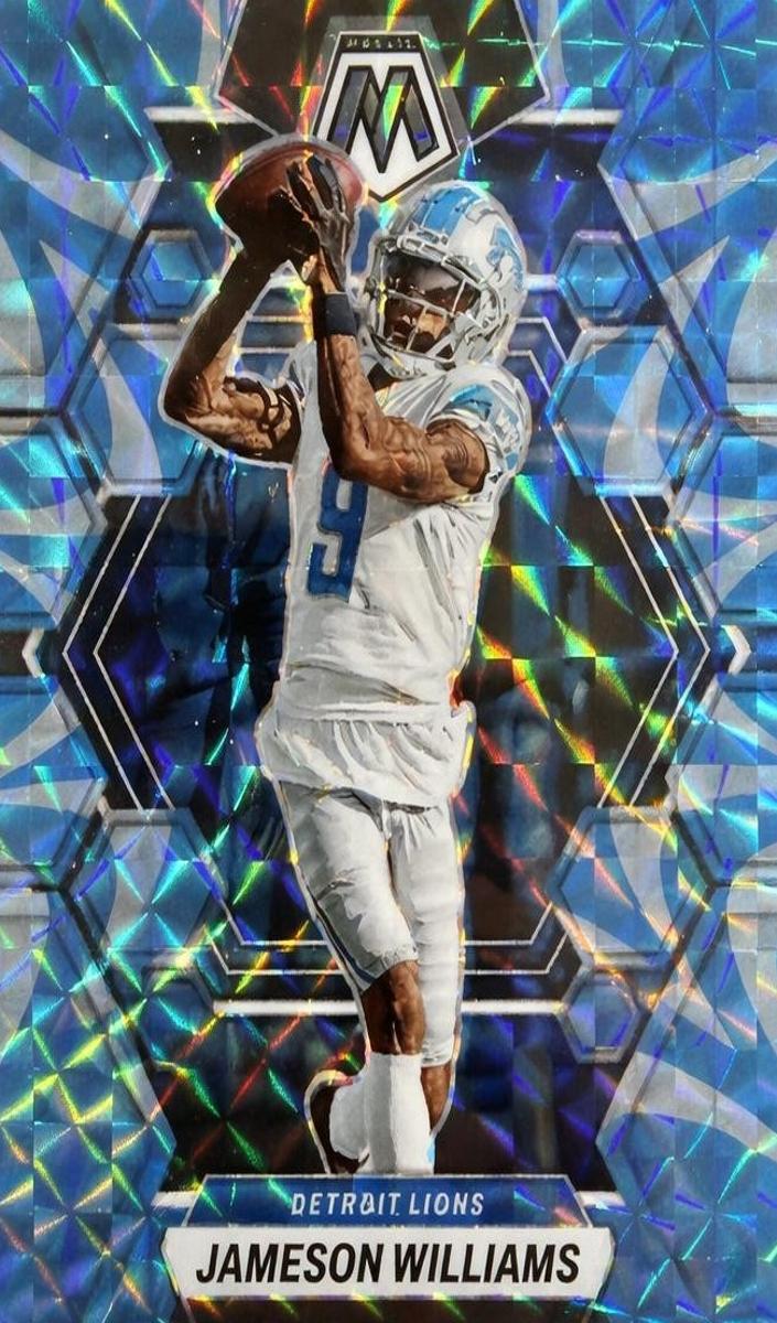 2023 Panini Mosaic Football Reactive Blue Jameson Williams #187