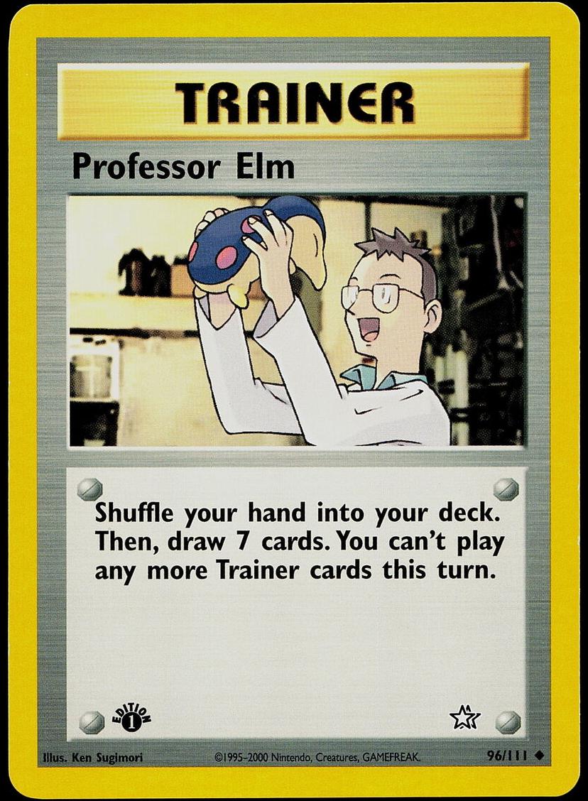 2000 Pokemon Neo Genesis 1st Edition Professor Elm #96 PSA 9