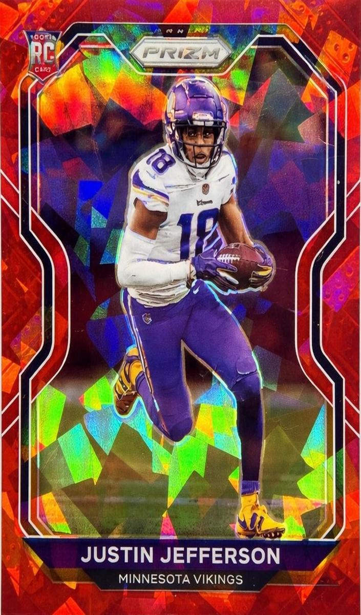 2020 Panini Prizm Football Red Ice Prizm Justin Jefferson #398