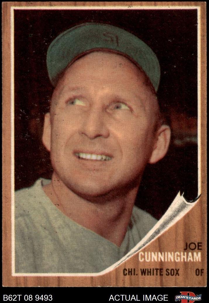 1962 Topps Baseball Green Tint Joe Cunningham #195