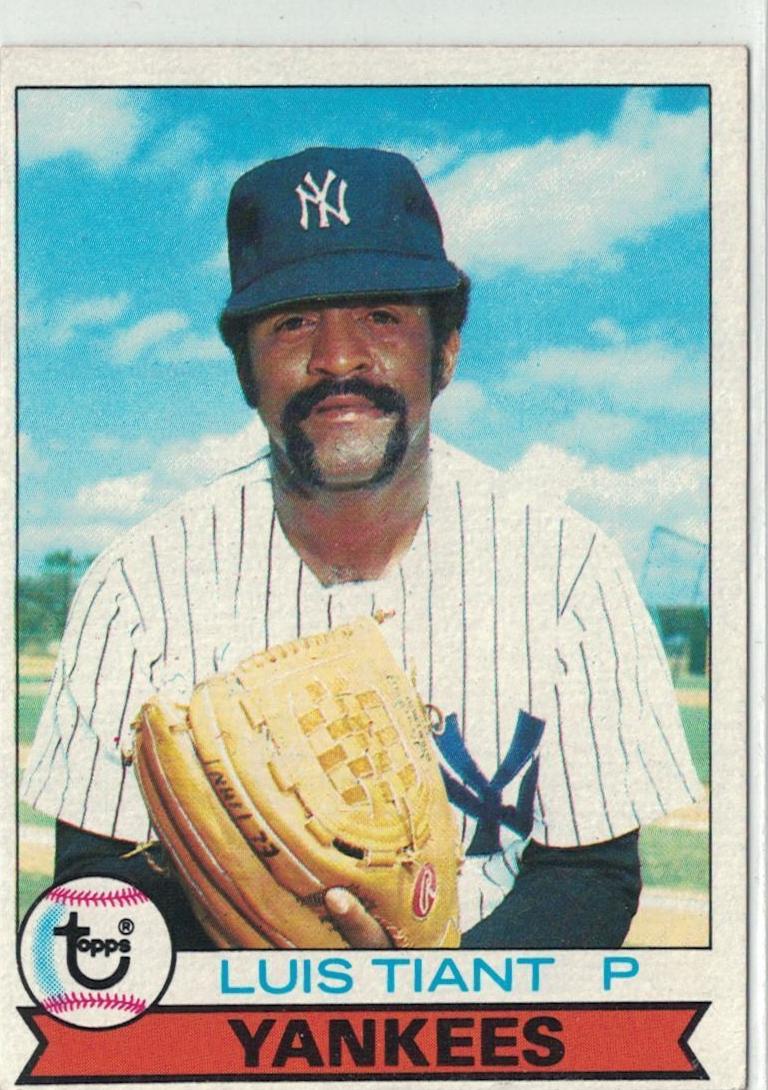 1979 Topps Burger King New York Yankees Baseball Luis Tiant #8 PSA 9