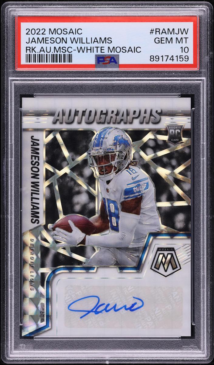2022 Panini Mosaic Football White Jameson Williams #RAM-JW