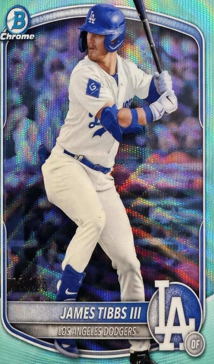 2025 Bowman Draft Chrome Baseball Aqua Wave Refractor James Tibbs III #BDC-74