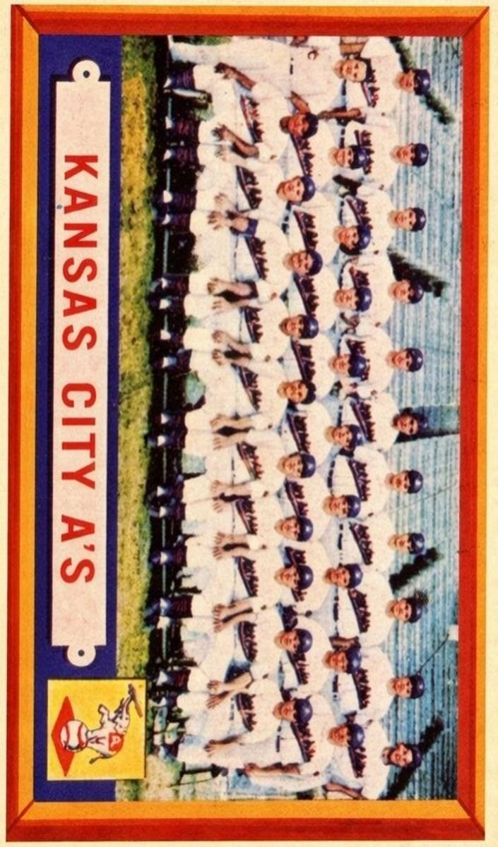 1957 Topps Baseball Kansas City Athletics Team Card #204 PSA 7