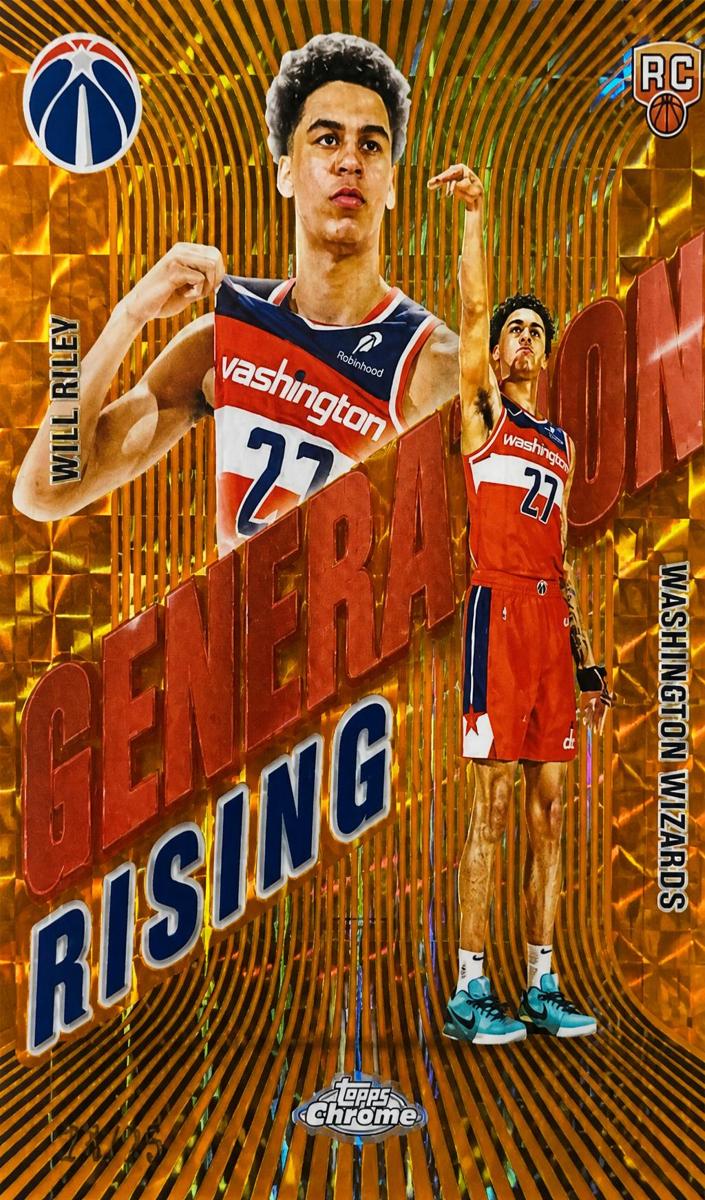 2025 Topps Chrome Basketball Geometric Orange Refractor Will Riley #GR-11