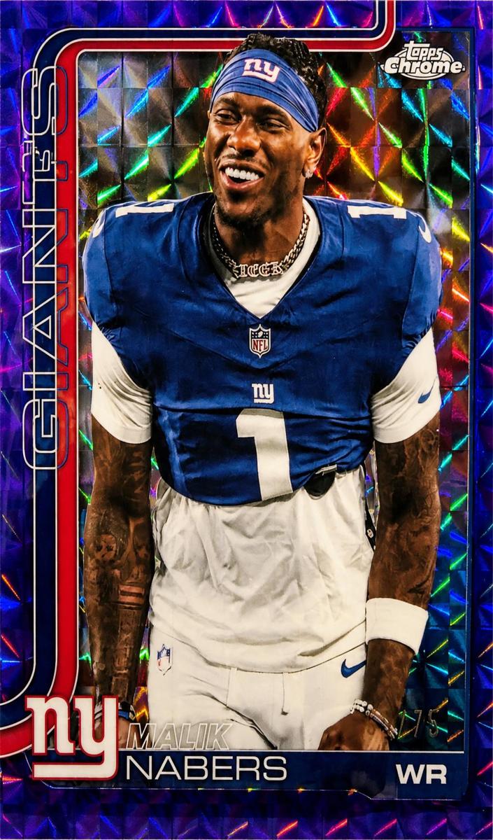 2025 Topps Chrome Football Purple Geometric Refractor Malik Nabers #225