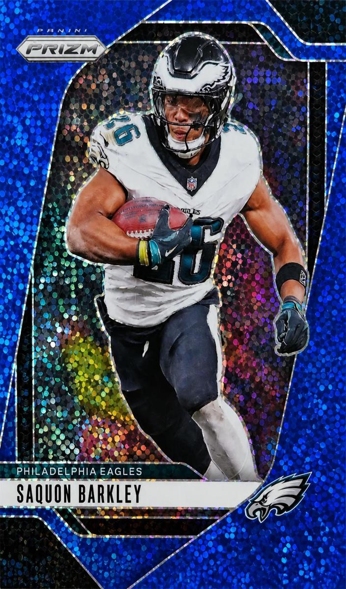 2024 Panini Prizm Football Blue Sparkle Saquon Barkley #232 PSA 10