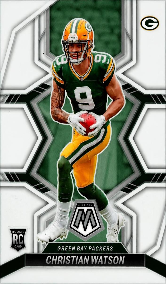 2022 Panini Mosaic Football Silver Christian Watson #327 PSA 9