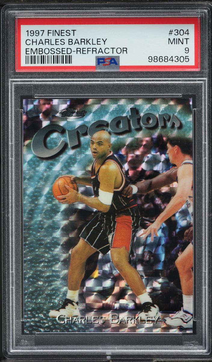 1997 Topps Finest Basketball Refractor Charles Barkley #304 PSA 7.5