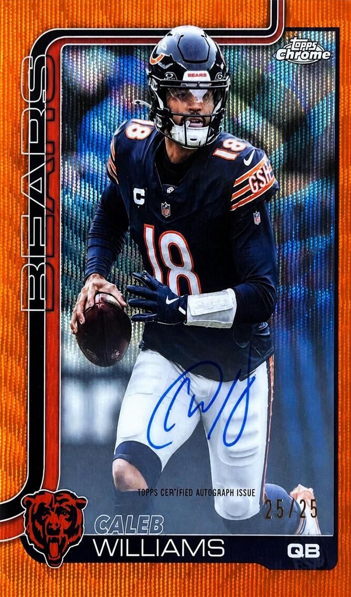 2025 Topps Chrome Football Orange Wave Refractor Caleb Williams #BA-CW