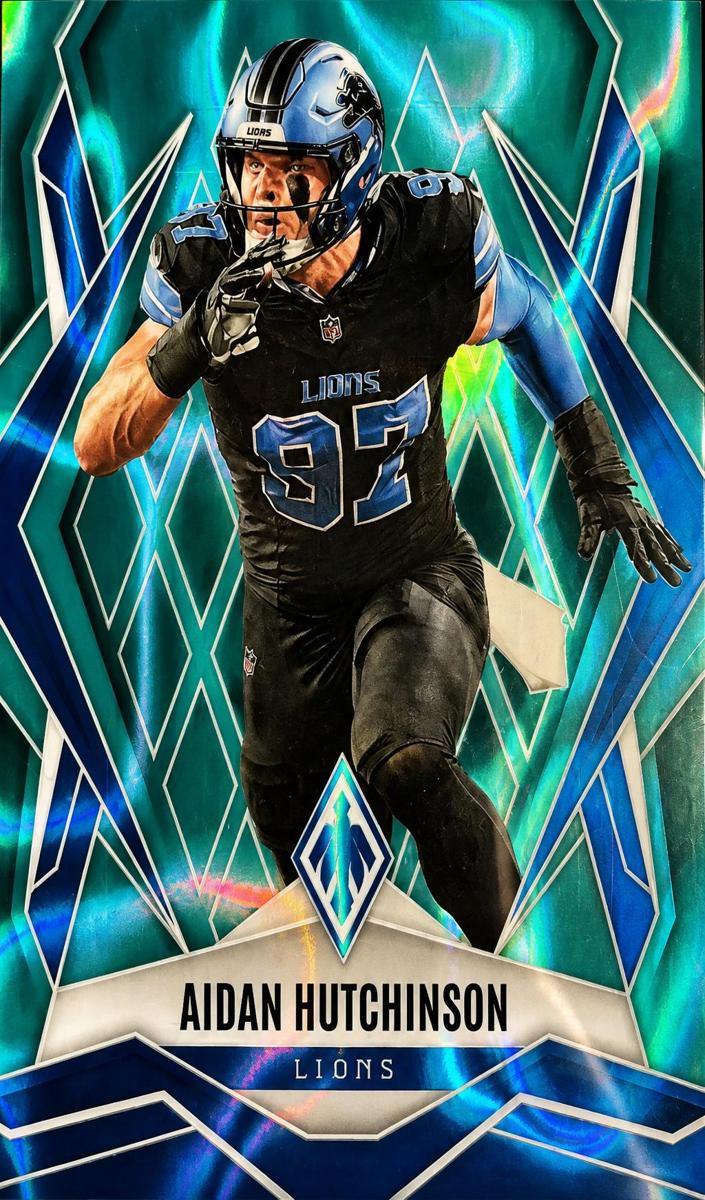 2025 Panini Phoenix Football Teal Lava Aidan Hutchinson #21