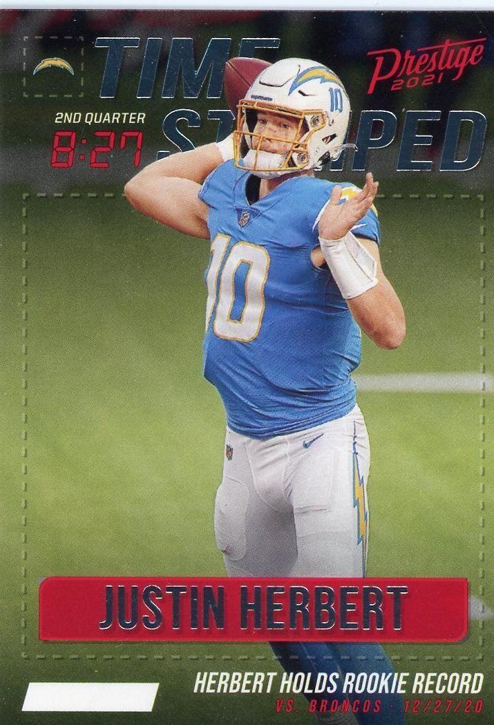 2021 Panini Prestige Football Justin Herbert #TS-JH PSA 9