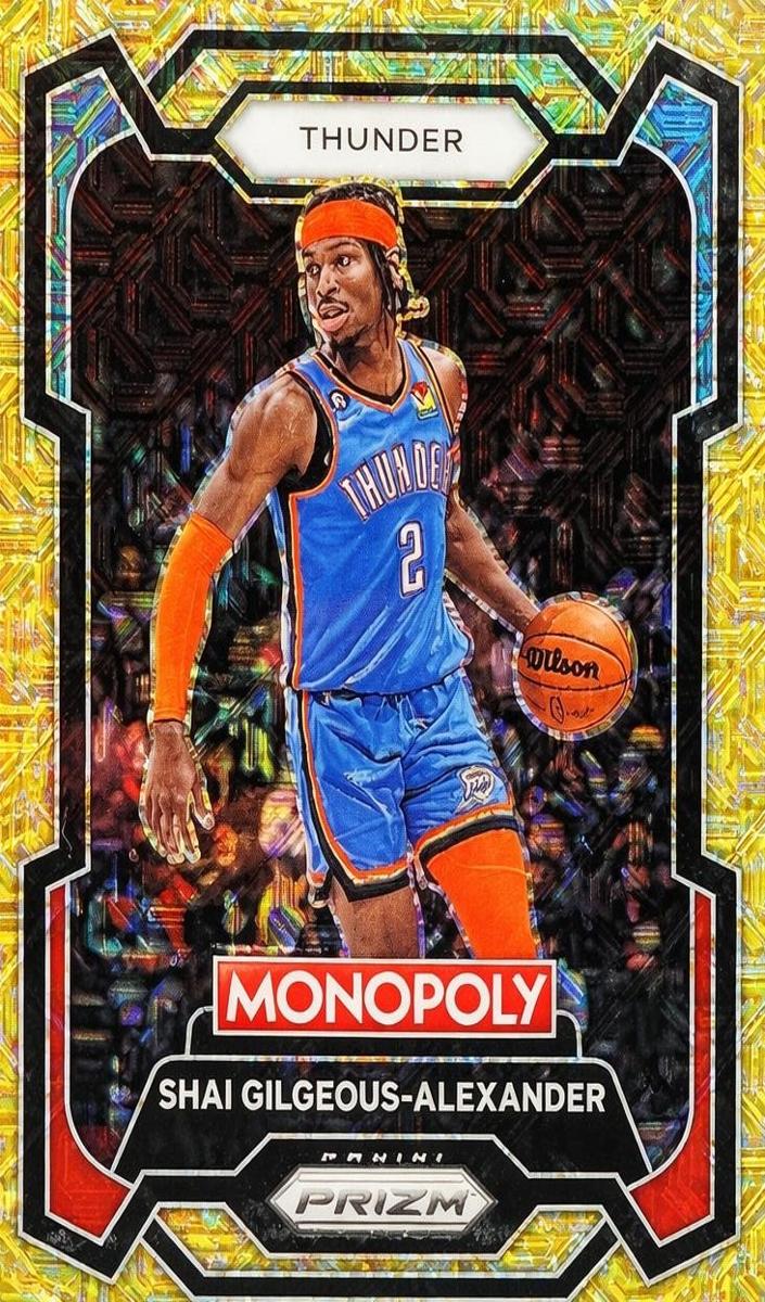 2023 Panini Prizm Monopoly Basketball Gold Millionaire Shimmer Shai Gilgeous-Alexander #61 PSA 8.5