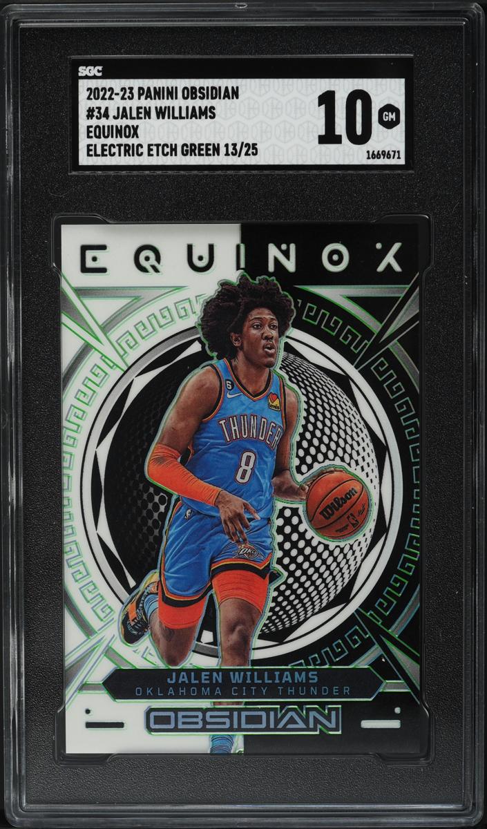 2022 Panini Obsidian Basketball Electric Etch Green Jalen Williams #34