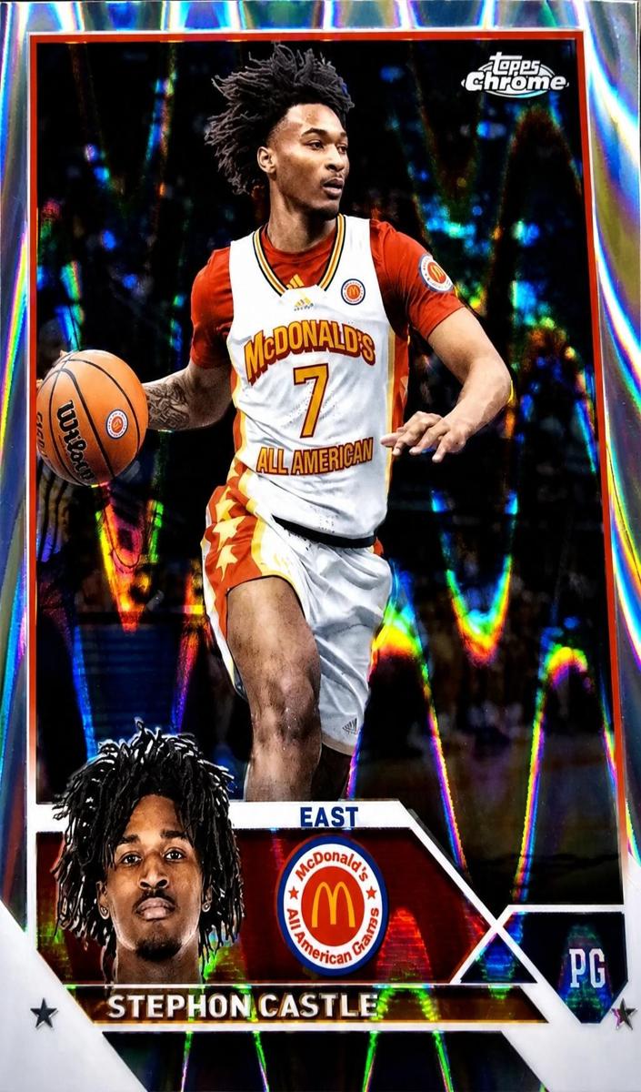 2023 Topps Chrome McDonald's All American Basketball RayWave Refractor Stephon Castle #4