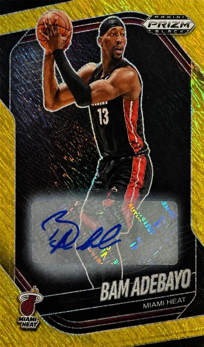 2024 Panini Prizm Black Basketball Gold Shimmer FOTL Bam Adebayo #50 PSA 9