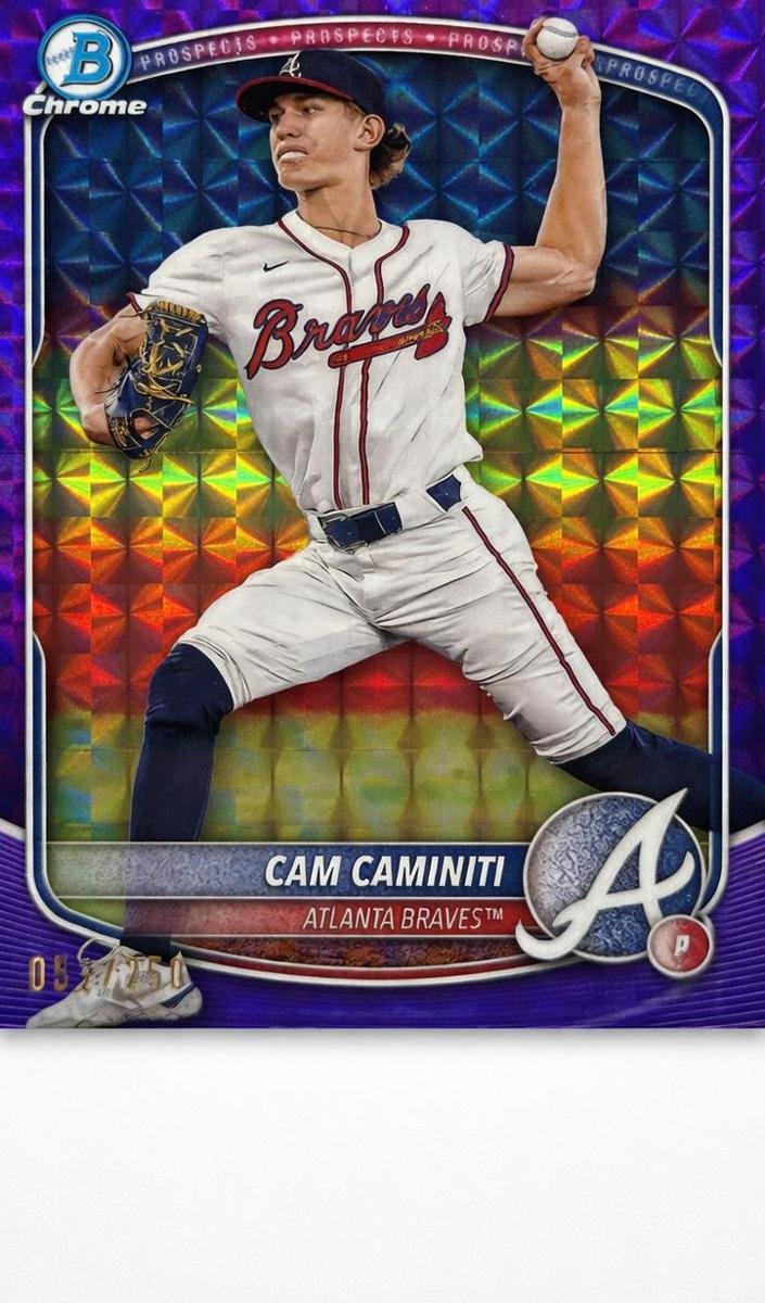 2025 Bowman Chrome Prospects Baseball Purple Geometric Cam Caminiti #BCP-46 PSA 9