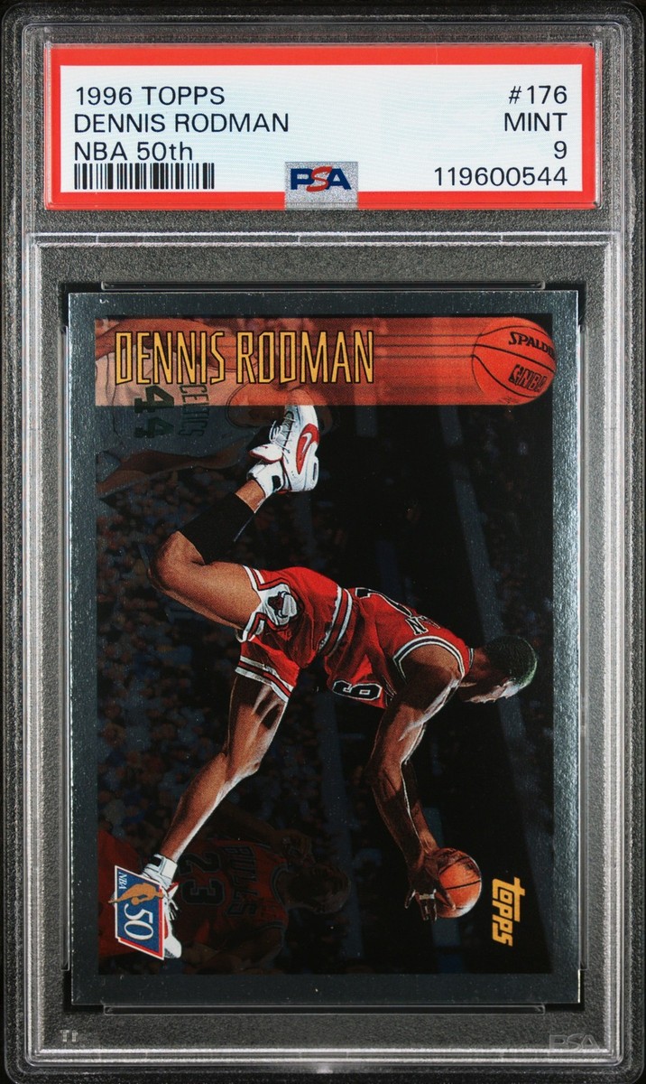 1996 Topps Basketball NBA 50th Dennis Rodman #176 PSA 9