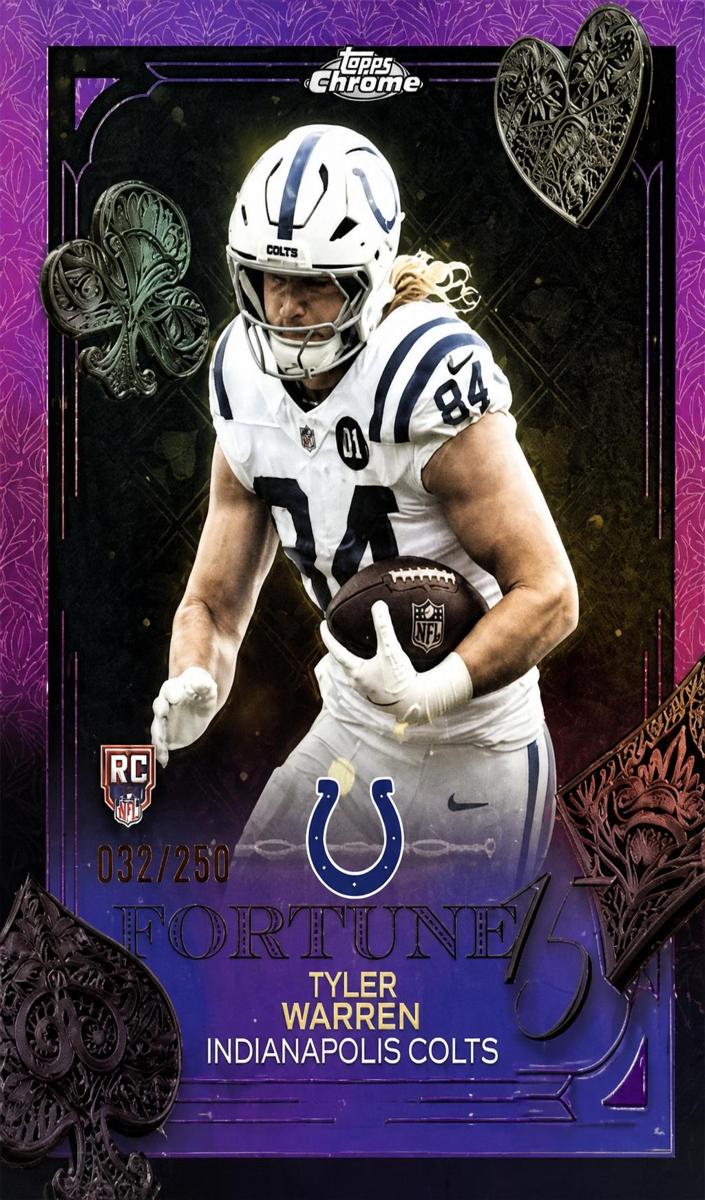 2025 Topps Chrome Football Pink Refractor Tyler Warren #F15-30
