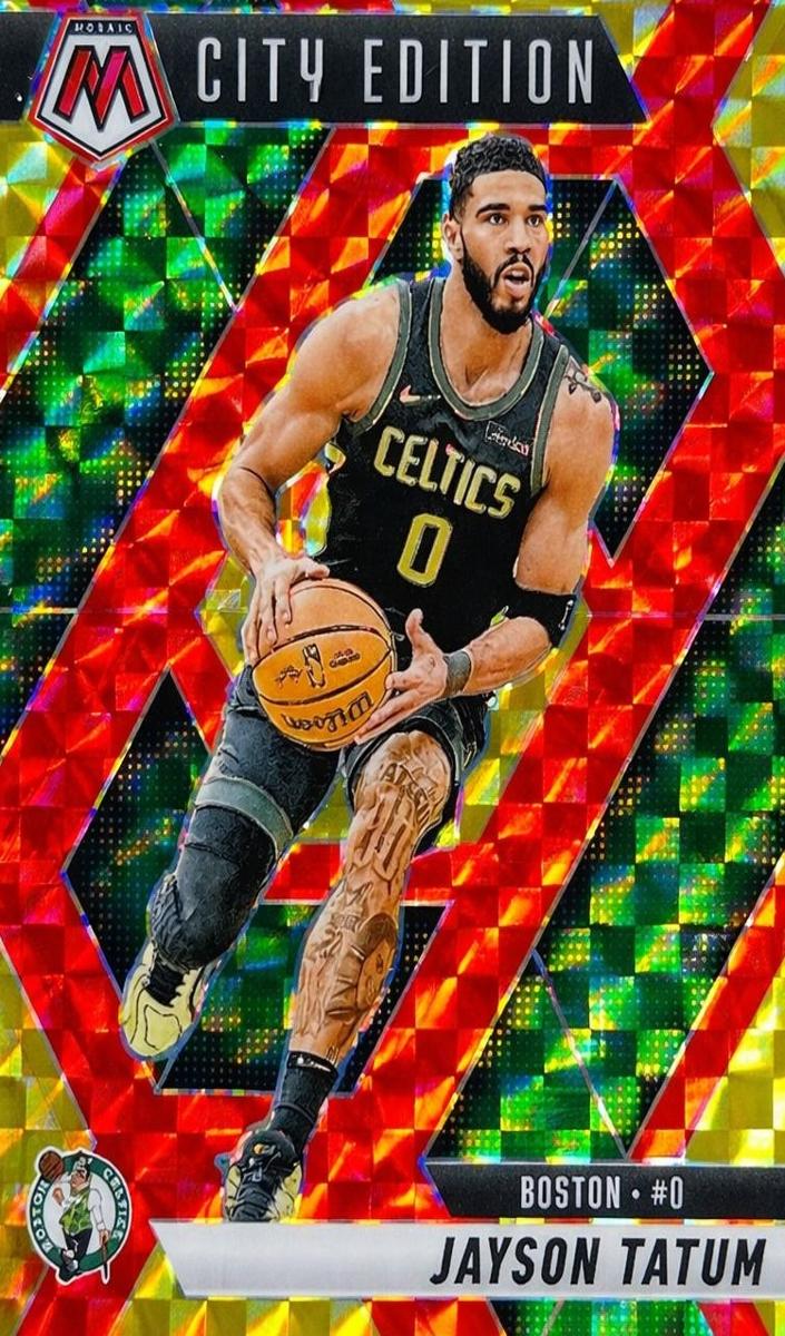 2024 Panini Mosaic Basketball Choice Fusion Red and Yellow Jayson Tatum #287