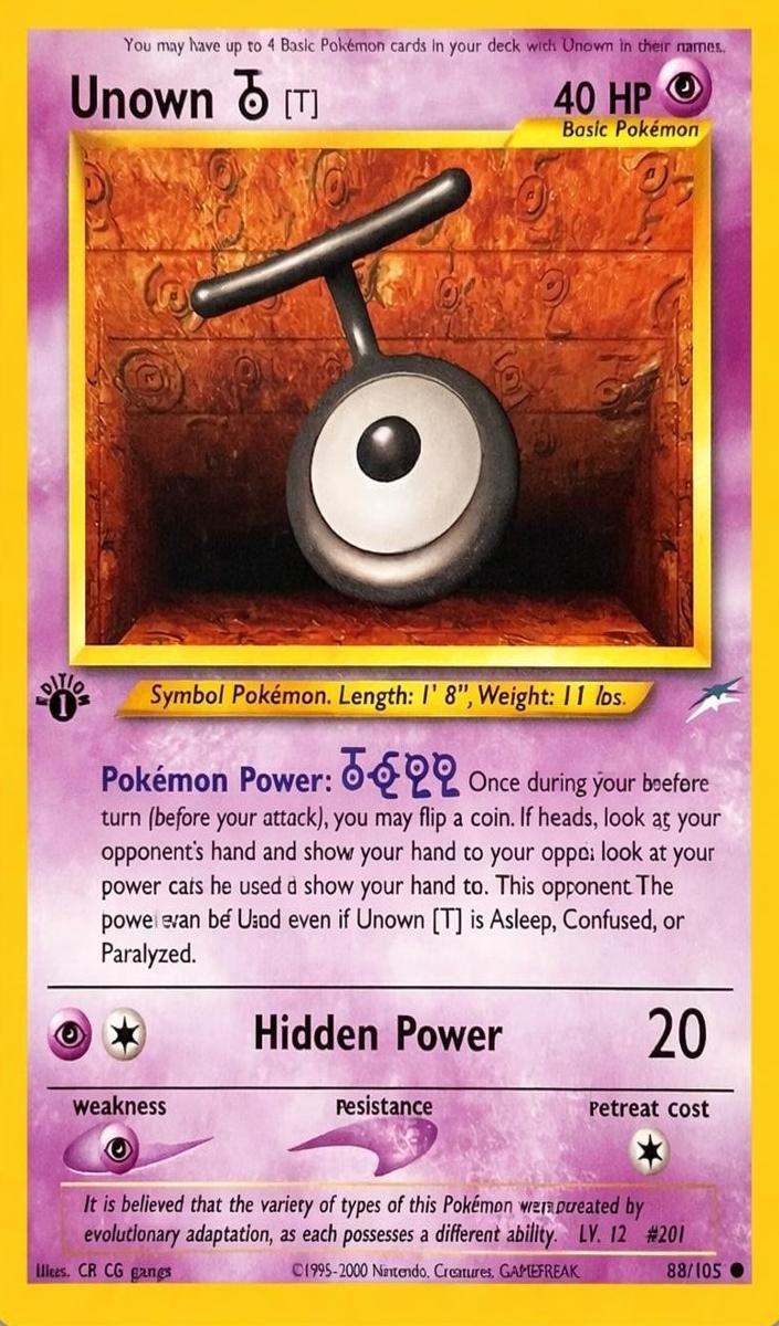 2002 Pokemon Neo Destiny 1st Edition Unown T #88 PSA 10