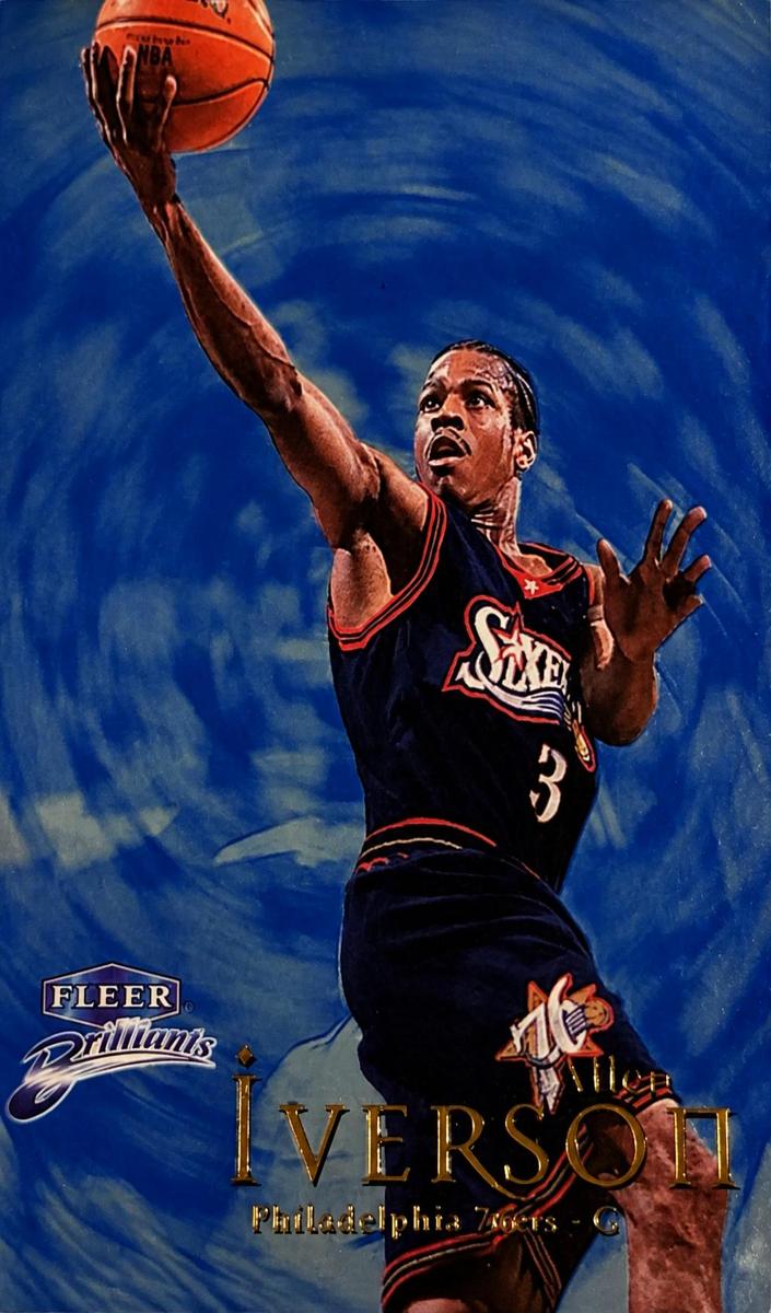 1998 Fleer Brilliants Basketball Blue Allen Iverson #68 PSA 9
