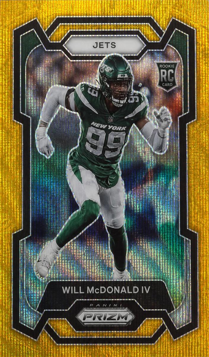 2023 Panini Prizm Football Gold Wave Will McDonald IV #380 PSA 10