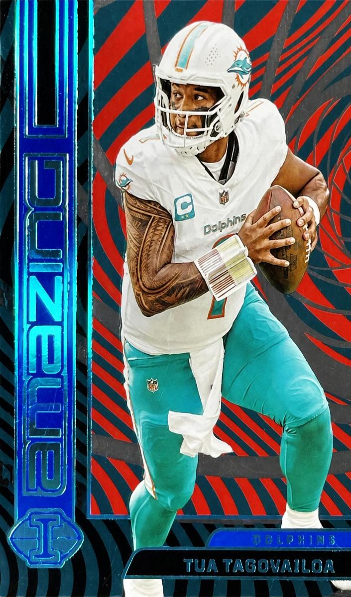 2023 Panini Illusions Football Red and Blue Tua Tagovailoa #14