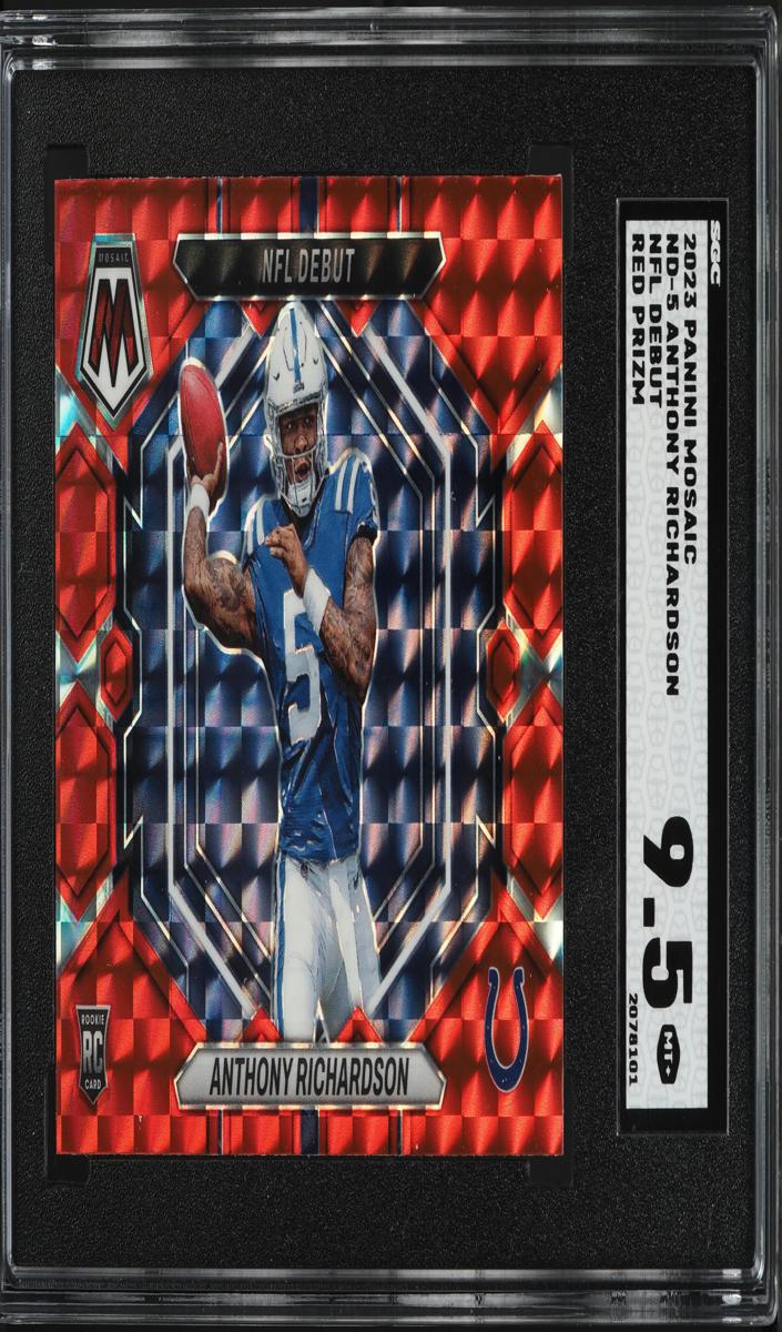 2023 Panini Mosaic Football Red Anthony Richardson #ND-5 PSA 8