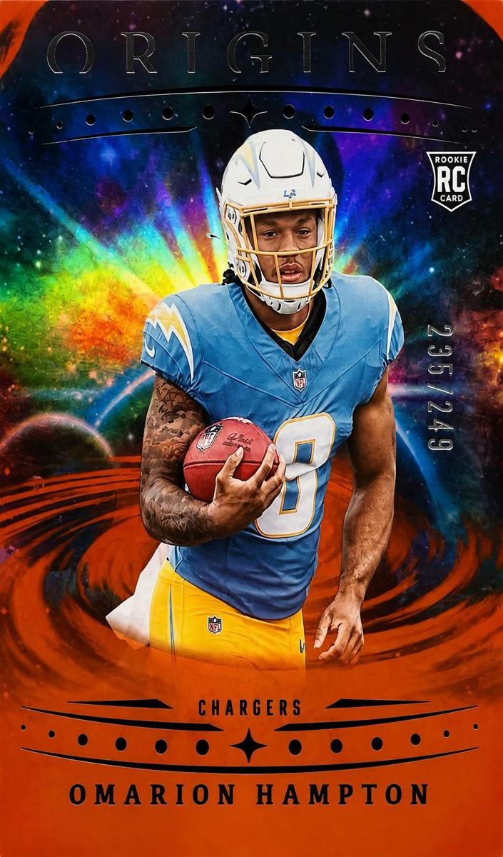 2025 Panini Origins Football Holo Orange Omarion Hampton #134