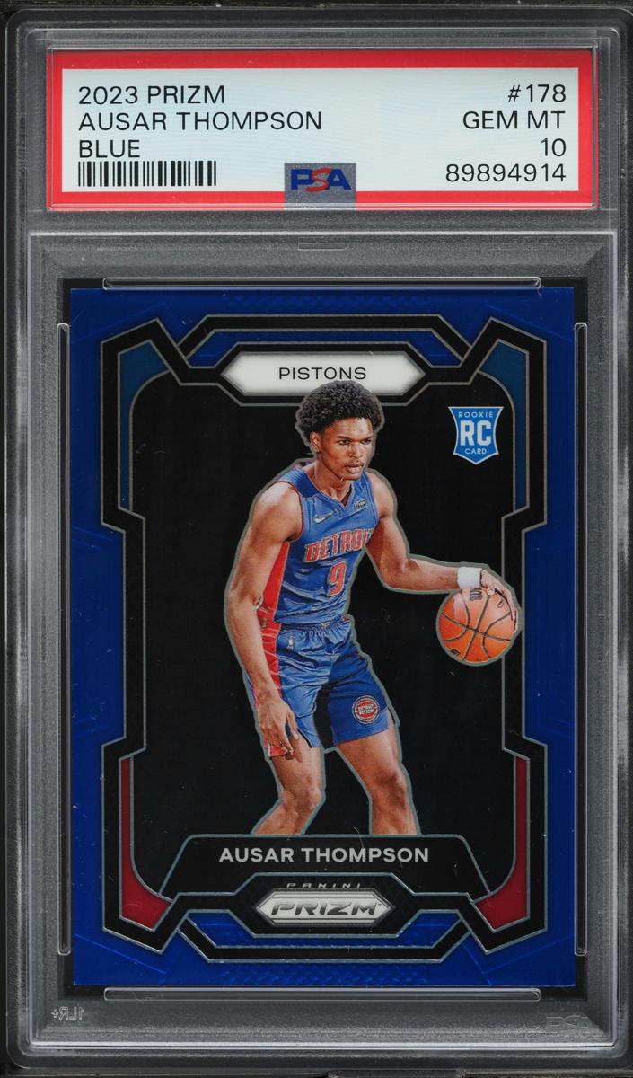 2023 Panini Prizm Basketball Blue Ausar Thompson #178 PSA 9