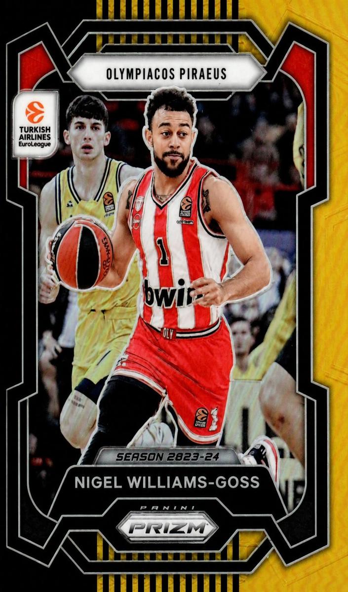 2023 Panini Prizm Turkish Airlines EuroLeague Basketball Black Gold Nigel Williams-Goss #77