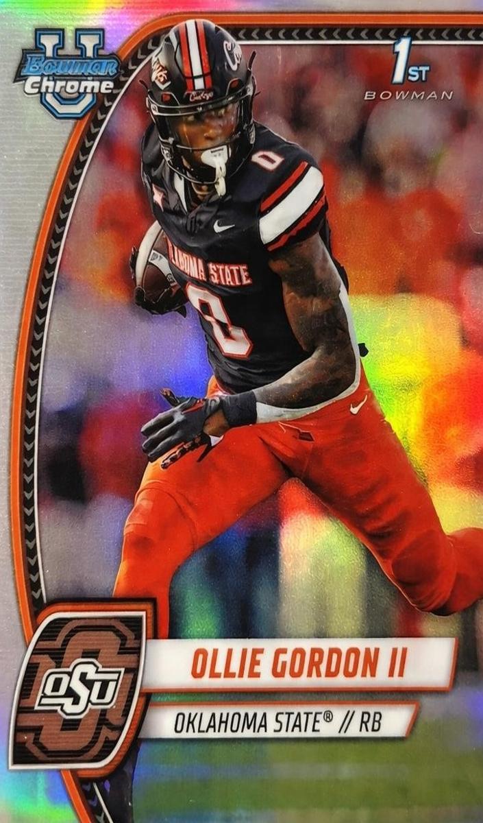 2024 Bowman Chrome University Football Refractor Ollie Gordon II #197 PSA 9