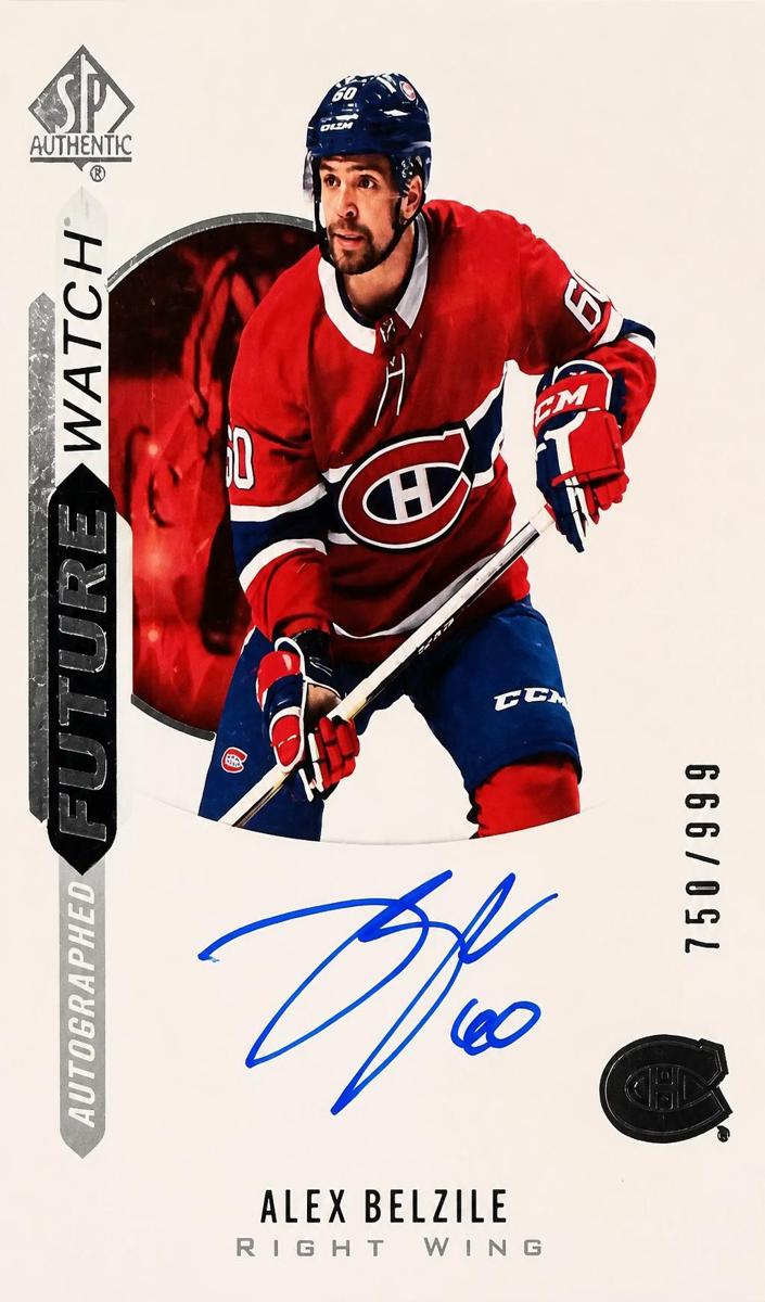 2020 SP Authentic Hockey Alex Belzile #180