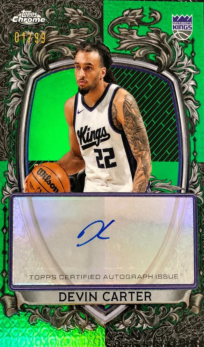 2025 Topps Chrome Basketball Green Refractor Devin Carter #SS-DC PSA 9