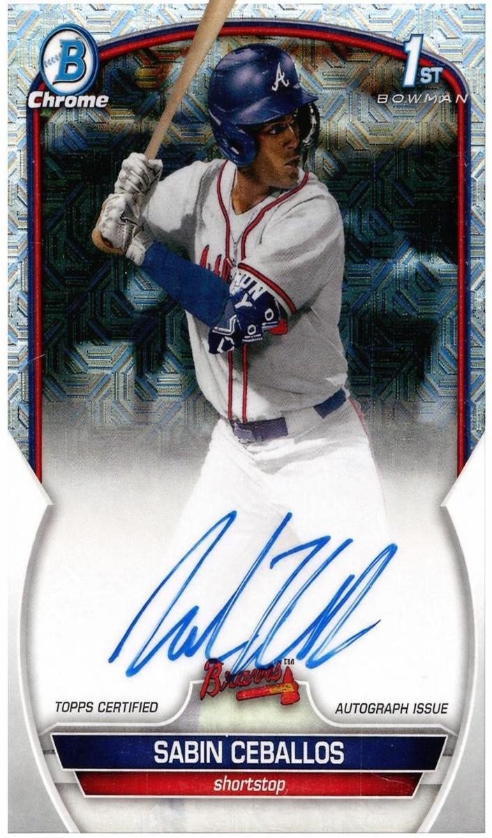 2023 Bowman Draft Chrome Baseball Refractor Sabin Ceballos #CDA-SC PSA 9