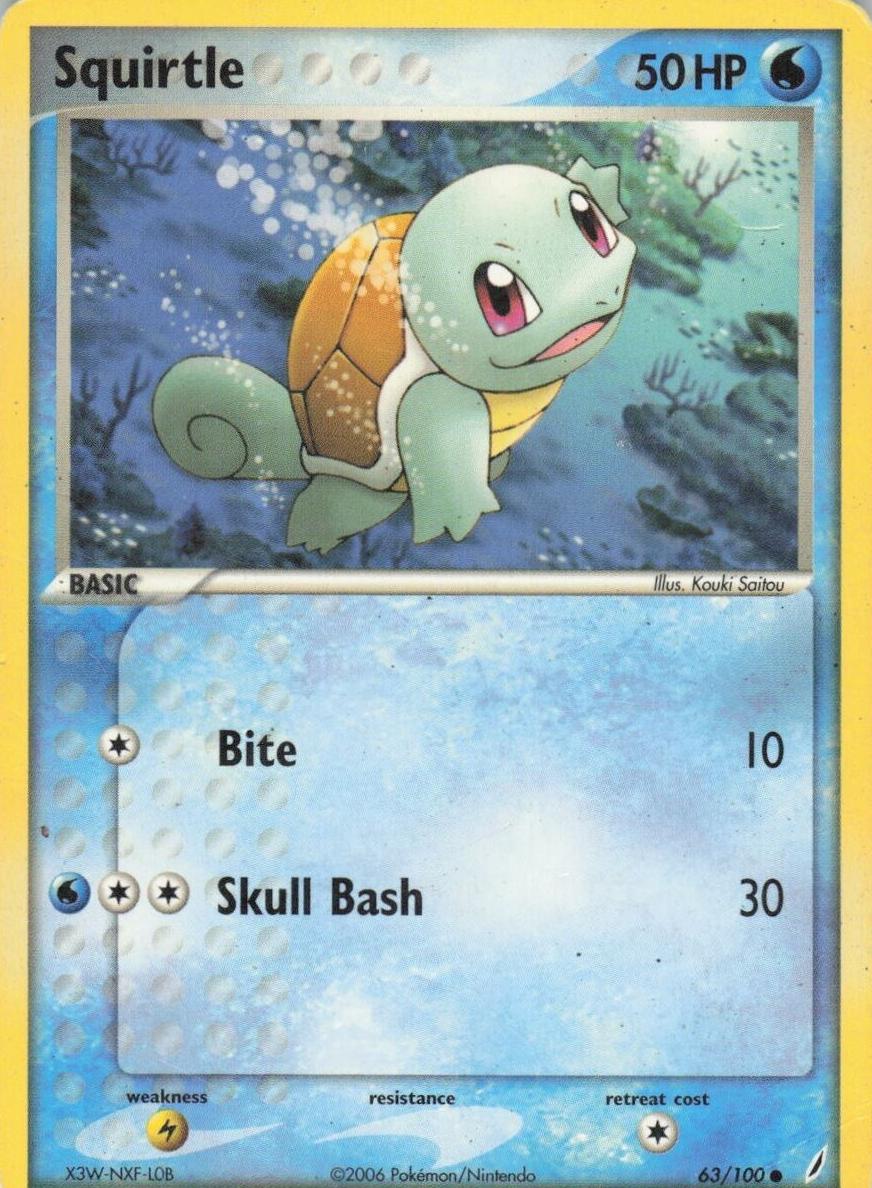 2006 Pokemon EX Crystal Guardians Squirtle #63 PSA 9