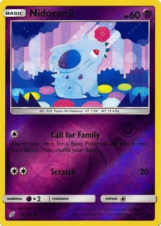 2019 Pokemon Sun & Moon Team Up Reverse Holo Nidoran #54